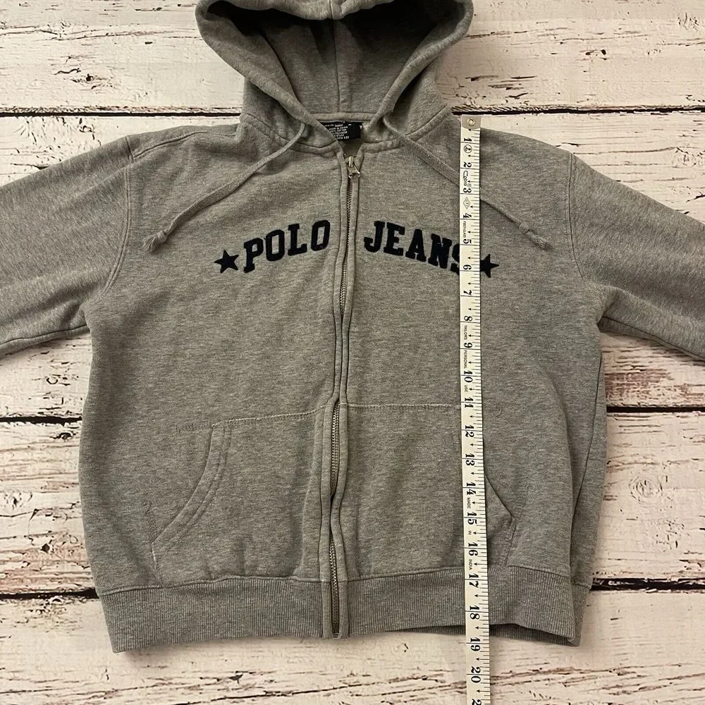 Polo Jeans Co/Ralph Lauren Boys Medium Long Sleeve Hoodie Zip‎ Up Gray